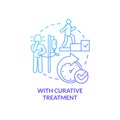 With curative treatment blue gradient concept icon