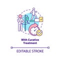 With curative treatment concept icon