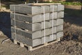 Curb stone on construction site Royalty Free Stock Photo