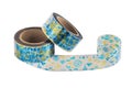 Curb tape decor for cakes with colored travel pattern