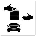 Curbside pickup glyph icon Royalty Free Stock Photo