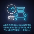 Curbside pickup neon light icon