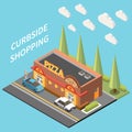 Curbside Pizza Isometric Composition