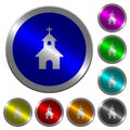 Curch luminous coin-like round color buttons