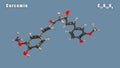 Curcumin of C21H20O6 3D Conformer animated render. Food additive E100