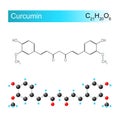 Curcumin molecular formula. Chemical structural formula