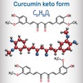 Curcumin molecule. Keto form. It is used as an herbal supplement