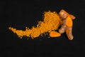 Curcumin root and turmeric spice. Royalty Free Stock Photo