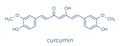 Curcumin turmeric spice molecule. Skeletal formula.