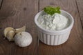 Curd cheese with herbs and garlic Royalty Free Stock Photo