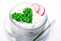 Curd with chives Royalty Free Stock Photo