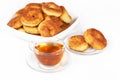 Curd pancake and tea Royalty Free Stock Photo