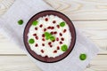 Curd rice. A popular dish from South India with rice, yogurt, spices and pomegranate Royalty Free Stock Photo