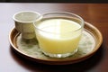 curdling soymilk with lemon juice or vinegar Royalty Free Stock Photo