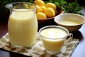 curdling soymilk with lemon juice or vinegar Royalty Free Stock Photo