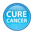 Cure Cancer floral blue round button