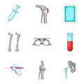 Cure icons set, cartoon style Royalty Free Stock Photo