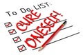 Cure oneself! Text in TO DO LIST