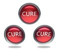 Cure glass button Royalty Free Stock Photo