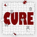 Cure Word Puzzle Piece Hole Medicine Treatment Healing Research Royalty Free Stock Photo