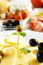 Cured cheese with olives