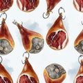 Cured Ham Prosciutto Meat Food Background Royalty Free Stock Photo