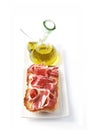 Cured iberian ham and olive oil