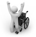 Cured Person Rising from Wheelchair Royalty Free Stock Photo