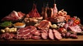 cured pork meat production Royalty Free Stock Photo