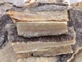 Cured salt cod fish stacking on market stall Royalty Free Stock Photo