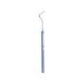 Curette metal dentist tool icon. Steel dental scaler flat symbol