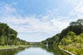 Curiacul lake and park at the entrance to Campina city,