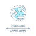 Curiosity in food concept icon