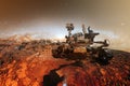 Curiosity Mars Rover exploring the surface of red planet