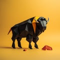 Curious Bison: A Playful Origami Art In Unreal Engine 5 Style