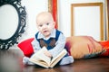 Curious Boy With Book Royalty Free Stock Photo