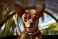 Curious Chihuahua enjoying a sunny tropical day AI-generated Royalty Free Stock Photo