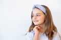 curious child portrait kid fashion inspired girl Royalty Free Stock Photo