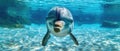 A Curious Dolphin Gazes At The Viewer With An Openmouthed Expression Royalty Free Stock Photo