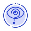 Curious, Exclamation, Eye, Knowledge, Mark Blue Dotted Line Line Icon Royalty Free Stock Photo