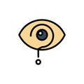 Curious, Exclamation, Eye, Knowledge, Mark  Flat Color Icon. Vector icon banner Template Royalty Free Stock Photo