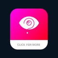 Curious, Exclamation, Eye, Knowledge, Mark Mobile App Button. Android and IOS Glyph Version Royalty Free Stock Photo