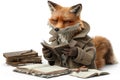 A Curious Fox Reading a Book Royalty Free Stock Photo