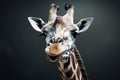 A curious and friendly Giraffe sticking out its long tongue, showing off its curious and friendly nature. Generative AI