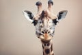 A curious and friendly Giraffe sticking out its long tongue, showing off its curious and friendly nature. Generative AI