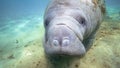 A Curious and Friendly West Indian Manatee