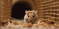 A curious hamster exploring a maze of tunnels and hiding places in its cage, concept of Exploratory behavior, created Royalty Free Stock Photo