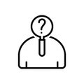 Black line icon for Curious, agog and eager Royalty Free Stock Photo