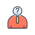Color illustration icon for Curious, anxious and eager Royalty Free Stock Photo