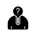 Black solid icon for Curious, anxious and eager Royalty Free Stock Photo
